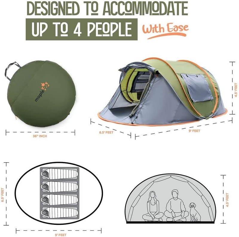 Camping Tent - 4-Person Easy P - đánh giá và giá Outdoor Adventure Tent