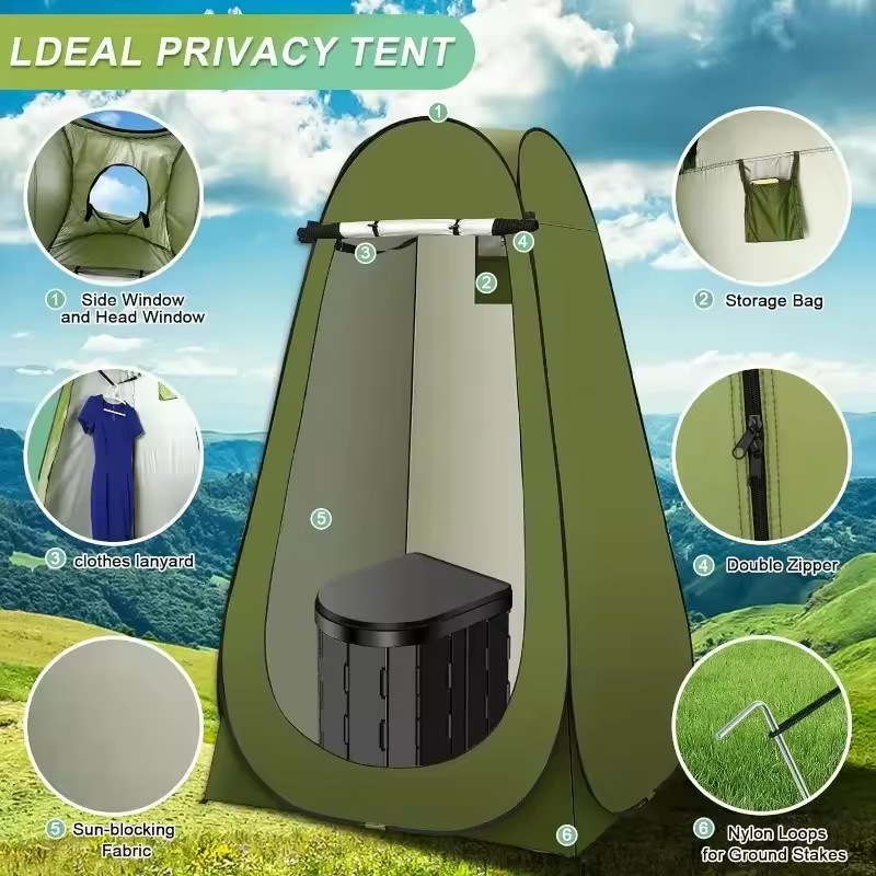 ‌Portable Pop-Up Toilet Tent P - đánh giá và giá Outdoor Adventure Tent